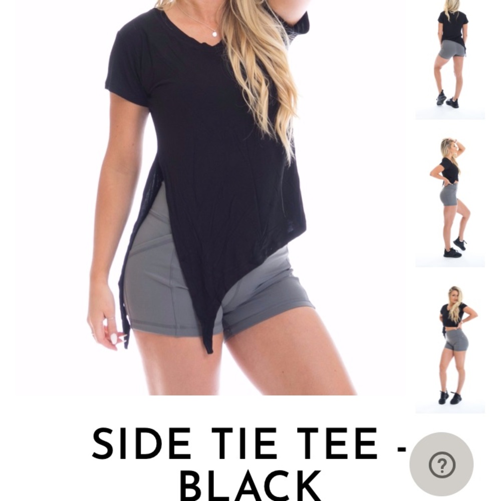 Paragon Fitwear Cristina Capron Side Tie Tee NWOT